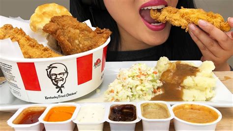 Asmr Kfc Crunchy Fried Chicken Eating Sounds 먹방 No Talking Asmr Phan Youtube