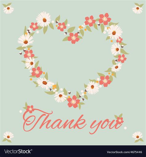Vintage Thank You Card Flower Royalty Free Vector Image