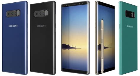 Samsung Galaxy Note 8 All Colors All 3d Model Cgtrader