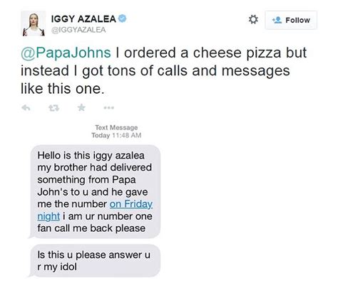 Iggy Azalea Tells Ryan Seacrest About Papa Johns Delivery Man Giving Out Her Number Daily Mail