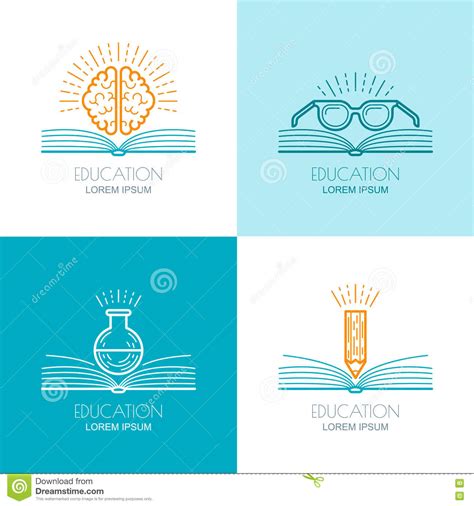 Education And Training Logo Cartoon Vector Cartoondealer