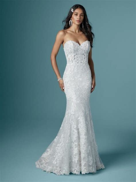 strapless sweetheart neckline sparkling mermaid wedding dress kleinfeld bridal