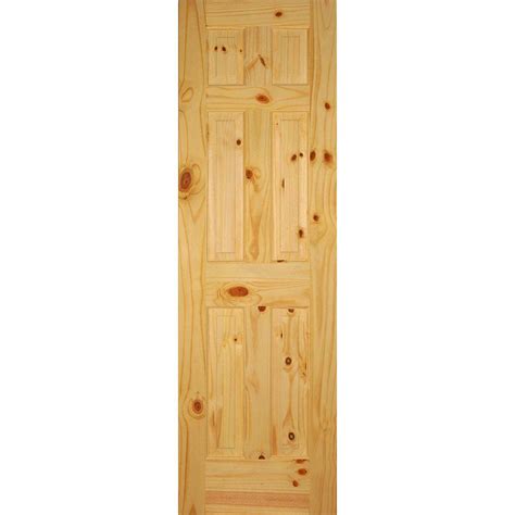 Builders Choice 24 In X 80 In 6 Panel Solid Core Knotty Pine Single