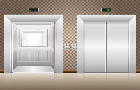 Two Elevator Doors Open And Closed 494284 Vector Art At Vecteezy