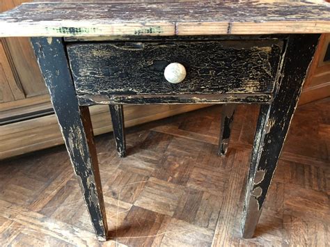 Antique Side Table, Small Primitive Table, Rustic Chippy ...