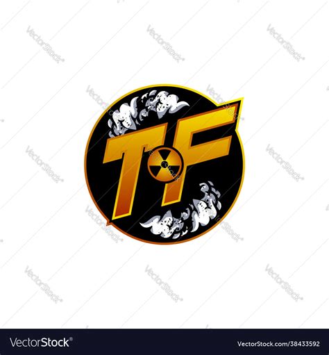 Tf Logo Monogram Esport Gaming With Gas Shape Vector Image