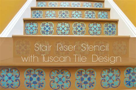 Stair Riser Stencil With Tuscan Tile Design Heartwork Organizing