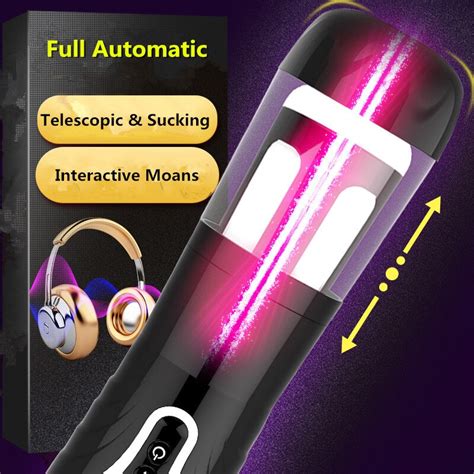 2018 new full automatic telescopic sucking masturbation cup male masturbator vibrator voice sex