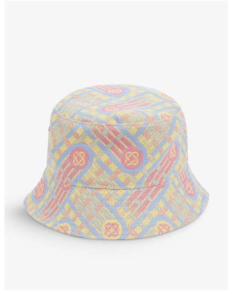 Casablanca Monogram Print Wide Brim Wool Bucket Hat For Men Lyst Canada