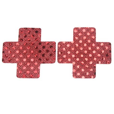 Buy Cross Shape Adhesive Nipple Covers Pads Womens Girl Red Color Body Breasts