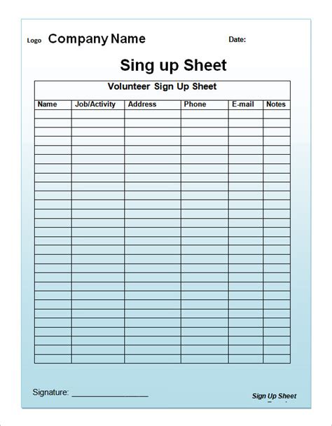 Free Printable Snack Sign Up Sheet Awesome Design Layout Templates