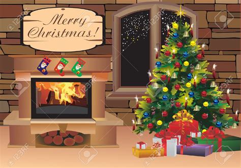 Chimney Clipart Christmas Tree Fireplace Chimney Christmas Tree