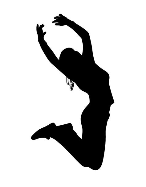 Download Free Illustrations Of Silhouette Woman Jumping Happy