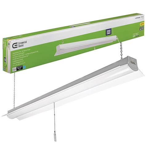 Commercial Electric 4 Ft 64 Watt Equivalent Integrated Led White Shop
