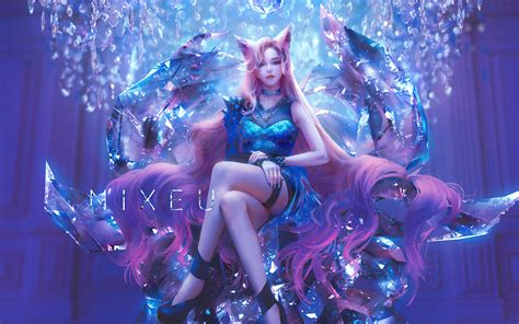 X Ahri Lol Fanart K P Resolution Hd K Wallpapers Images Backgrounds Photos And