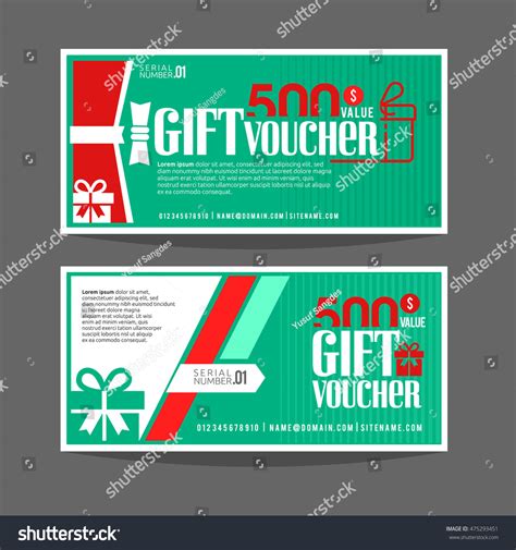 T Voucher Template T Certificate Coupon Stock Vector Royalty
