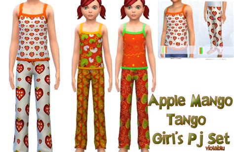 Apple Mango Tango Pj Set For Kids Violablu ♥ Pixels And Music ♥ Sims