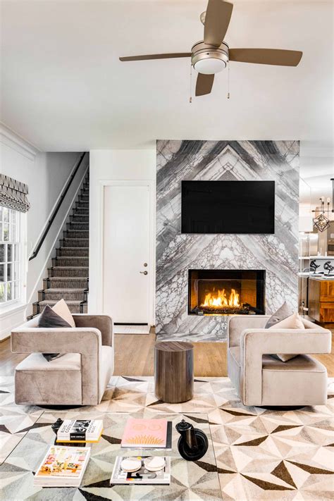 Bookmatched Grigio Italia Marble Fireplace Aria Stone Gallery