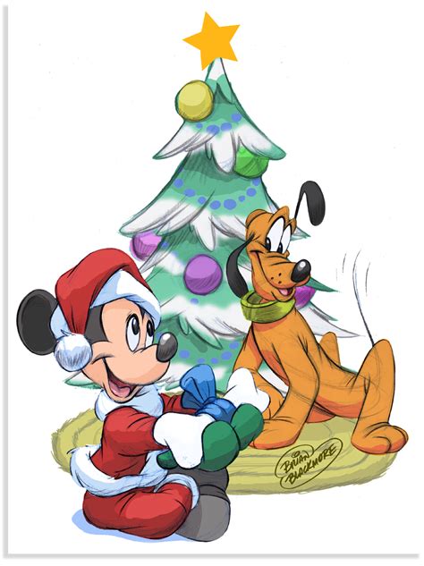 Disney Christmas Mickey And Pluto Disney Christmas Disney Sketches