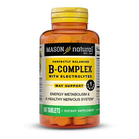 B Complex With Electrolytes 60 Tab Mason Hana Salud Y Bienestar