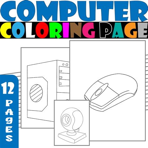 Parts Of A Computer Coloring Pages Computer Coloring Sheets Activites