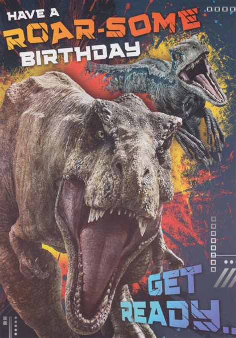 Jurassic World Birthday Card Sound Card Cardspark