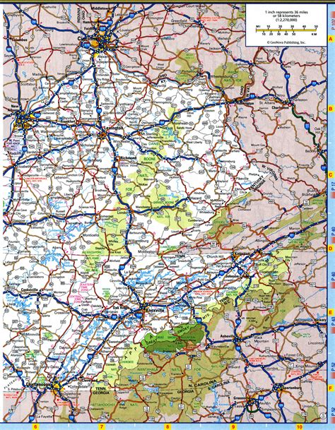 Kentucky Map With Rivers And Lakes Parks And Recreation Area