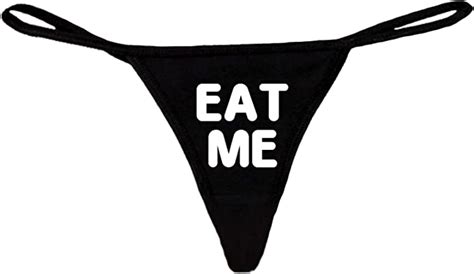 Shore Trendz Womens Funny Sexy Thong Eat Me Lingerie Panties Black Xl Clothing