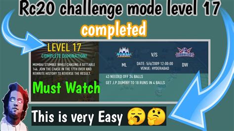 Real Cricket 20 Challenge Mode Level 17 Tier 2 Real Cricket 20