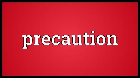 Precaution Meaning Youtube
