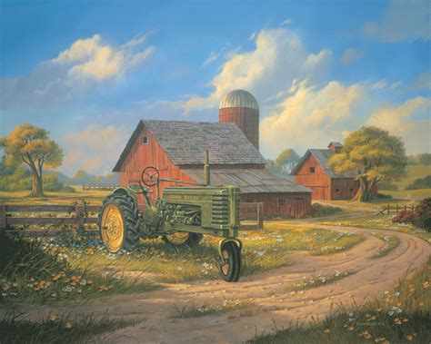 Michael Humphries Landscape Painter Tractor Art Farm Art John