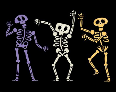 Funny Skeletons Dancing 11147373 Vector Art At Vecteezy