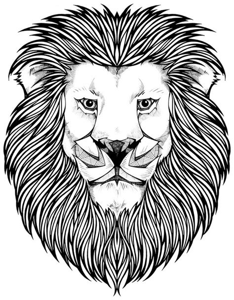 Artistic Lion Face Coloring Page For Adults