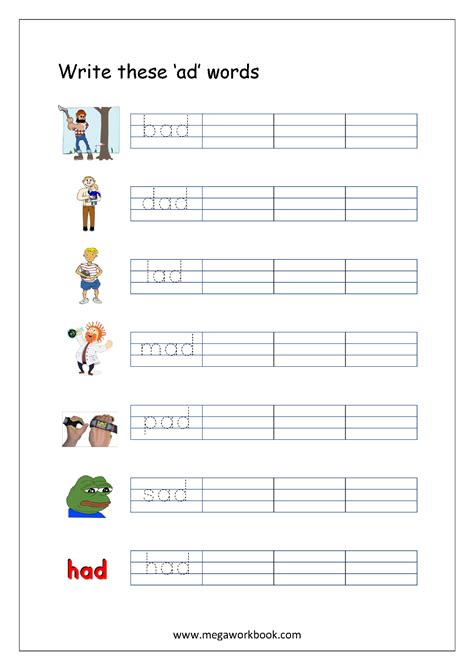 We don't intend to display any copyright protected images. Free Printable CVC Words Writing Worksheets For Kids ...