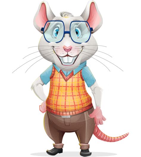 Smart Mouse With Glasses Cartoon Vector Character Graphicmama