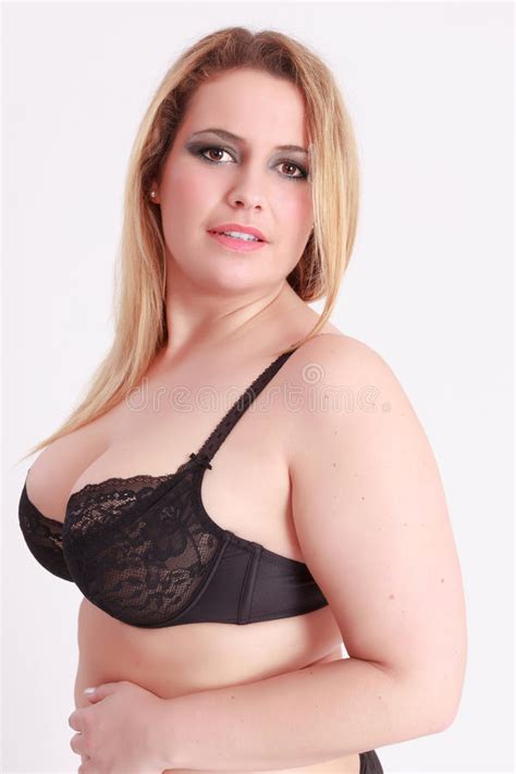 Busty Girl In Bra With Smooth Blond Long Hair Stock Image Image 48732435