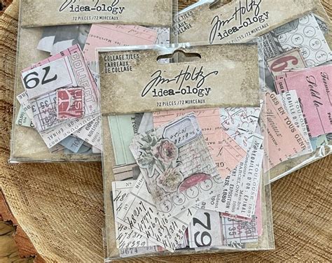 Idea Ology Collage Tiles Tim Holtz Etsy