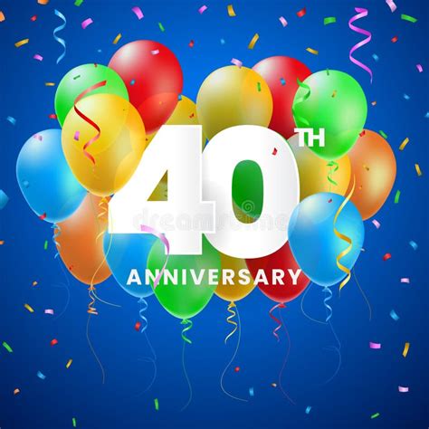 High Quality 40 Anniversary Celebration Poster With 3d Numbers With