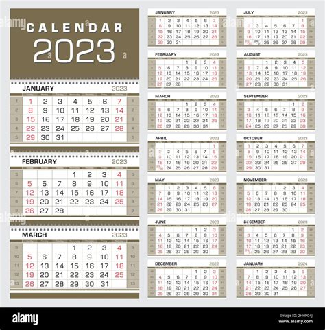 Calendrier 2023 Numeros De Semaine Banque De Photographies Et Dimages