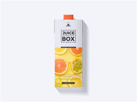 Free Juice Carton Packaging Box Mockup Freemockup