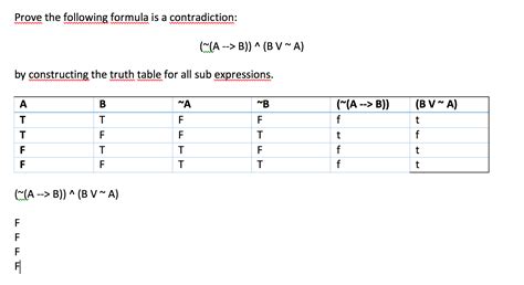 Logic Prove The Following Formula Is A Contradiction ~a B