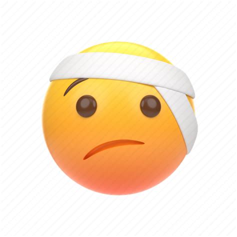 Emoji Emoticon Sticker Face Sick Injury Injured 3d Illustration