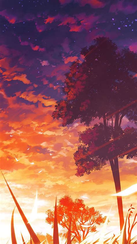 Free Download Anime Sunset Scenery IPhone Plus And IPhone