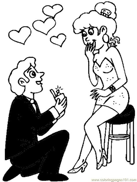 Coloring Pages Valentine Couple 2 Holidays Valentines Day Free