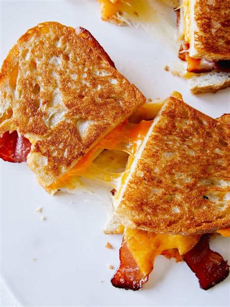 Extra Cheesy Breakfast Grilled Cheese Spoon Fork Bacon