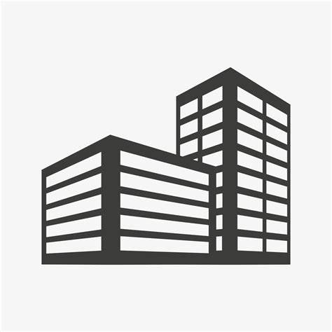 Office Building Icon Two Point Perspective Buildings Vector