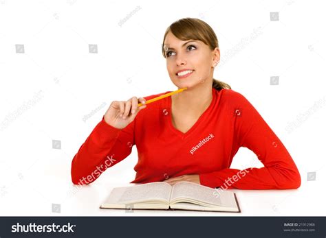 Female Student Doing Homework Stock Photo 21912988 Shutterstock