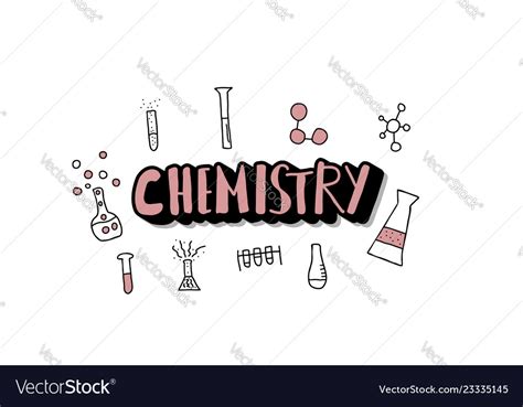 Chemistry Doodle Objects Set Royalty Free Vector Image