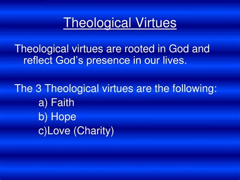 Ppt Cardinal And Theological Virtues In The Catholic