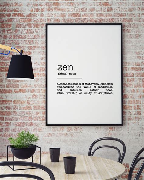 Zen Definition Zen Wall Art Print Nordic Definition Etsy
